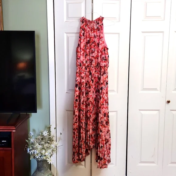 white house black market orange dress White House Black Market Drama Maxi Dress In Jungle Flower Xl Ecru